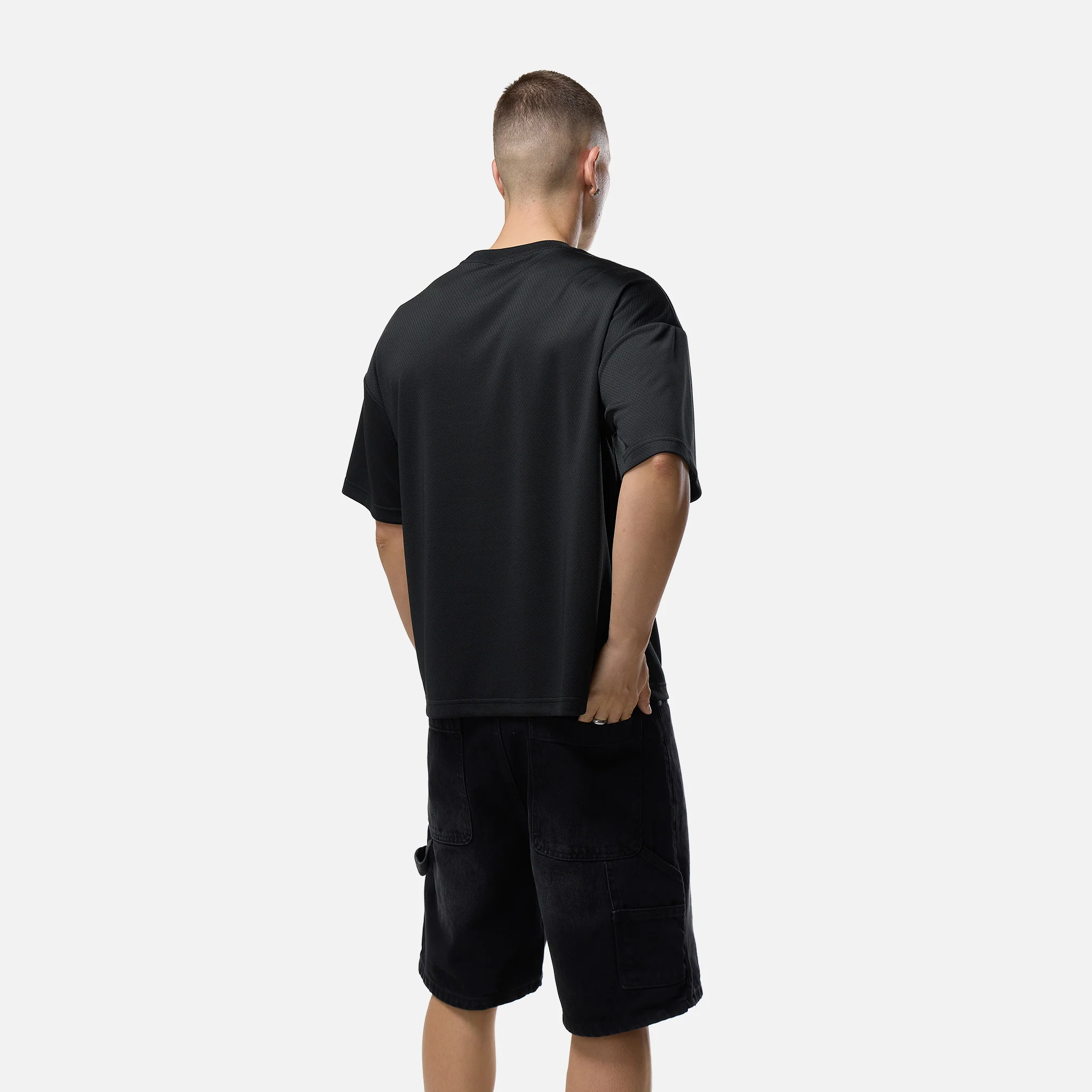 Collegiate Mesh Jersey T-Shirt | Black - Image 6