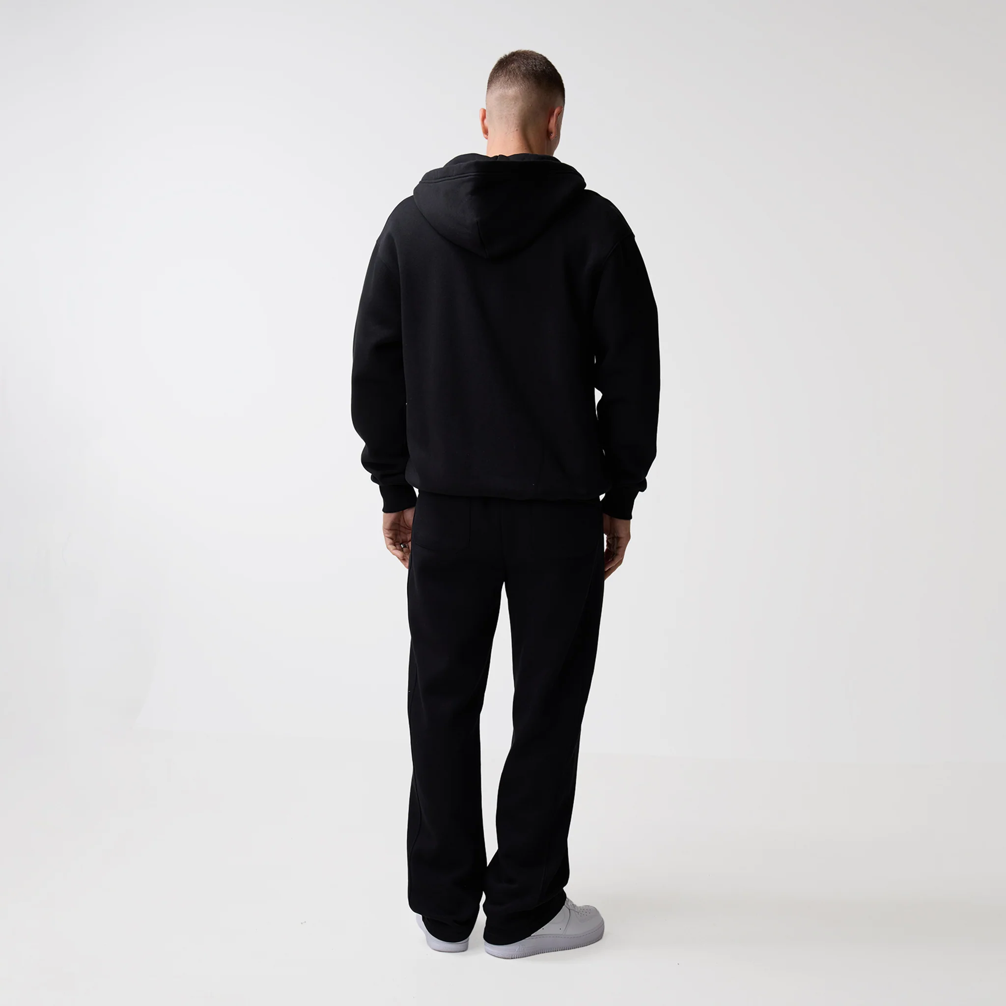 Full Zip Open Hem Tracksuit | Black - Image 9