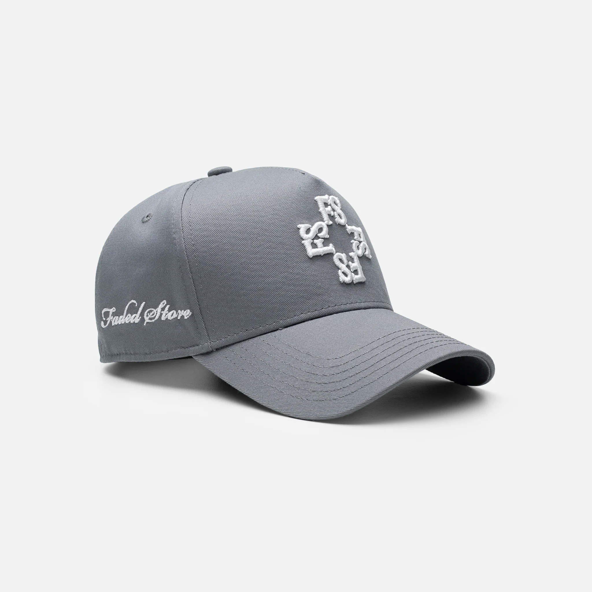 Monogram Cap | Mid Grey/White